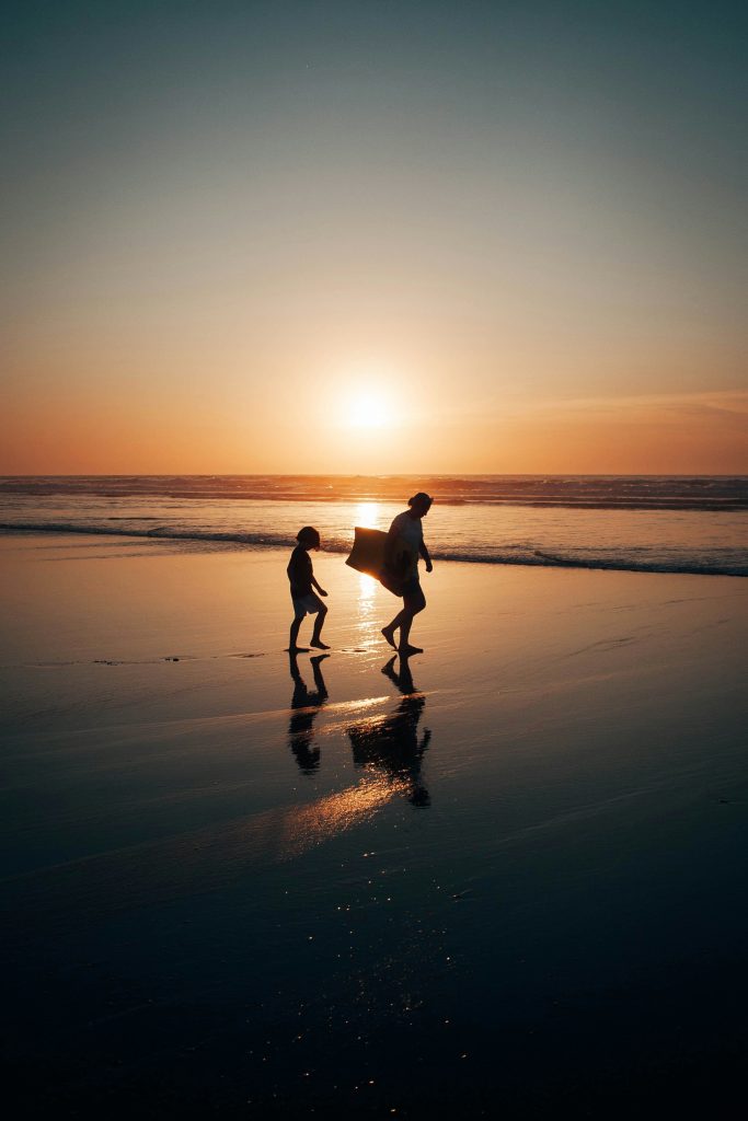Family on Portuguese beach